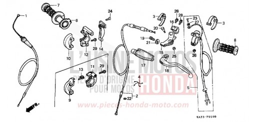 LEVIER DE GUIDON/COMMUTATEUR/CABLE CR125RJ de 1988